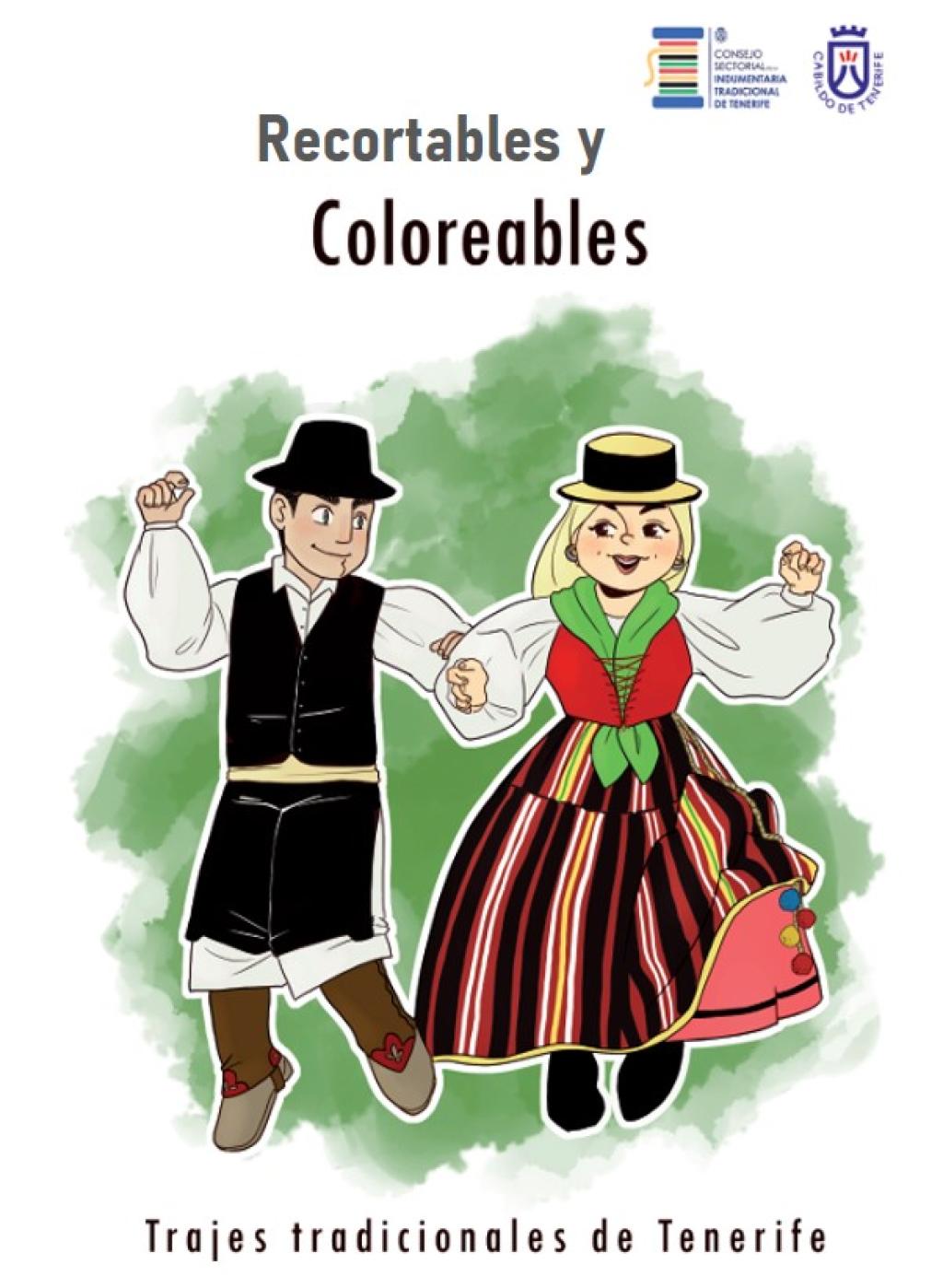 Coloreables y Recortables Trajes Indumentaria Tradicional Tenerife